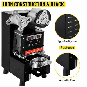 Electric Cup Sealer Sealing Machine Coffee Boba Bubble Tea 500-650 Cups/hr Black - Picture 1 of 12