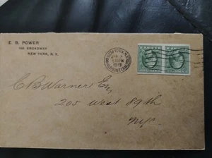 US Postage Imperf 1c Stamps Cancelled On Envelope - Picture 1 of 3