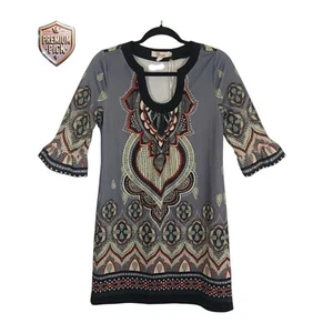 NWT Anthropologie Aryeh Gray/Black Paisley Sweater Dress 3/4 Sleeves Size S🖤🖤 - Picture 1 of 10