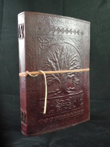 Celtic TREE of LIFE Handmade Leather Pagan Wicca Journal Diary Book-of-Shadows  - Picture 1 of 7