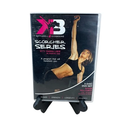Kettlebell Kickboxing Scorcher Series Dasha Libin DVD 4 Discs Instruction Book - Image 1 of 4
