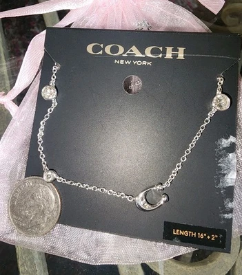 Новый тренер подпись C серебристый подвески дизайнер станции ожерелье $129 новый с Ярлыками редкая! - Изображение 1 из 3