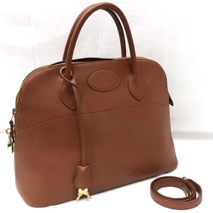 HERMES Bolide 35 couchvel brown shoulder bag 600070011 From Japan - Picture 1 of 10