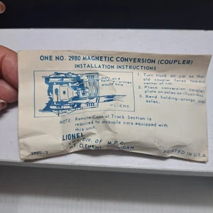 New Lionel Trains P/N 2980- Magnetic Conversion Coupler -  original packaging - Picture 1 of 2