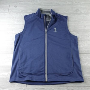 Vineyard Vines Jim Nantz Vest Mens Large Navy Blue Classic Performance Full Zip - Picture 1 of 8