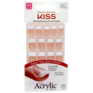 3 Pack KISS Salon Acrylic French False Nails, Medium, 28 Ct, Sugar Rush - Picture 1 of 2