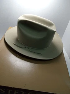 Vintage Mid-Century Modern Stetson 3X Beaver Western Cowboy Hat  Size 7  - Picture 1 of 19