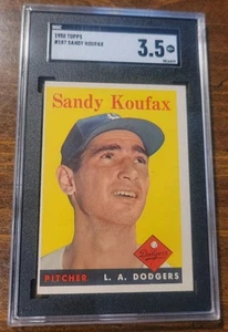 1958 Topps Sandy Koufax HOF! SGC 3.5 #187 1st Yr LA Dodgers Crisp Corners - Picture 1 of 5