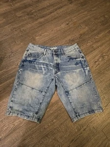 Staple Pigeon Men’s Denim Shorts – Size 34 – Light Wash Distressed Streetwear - Picture 1 of 6