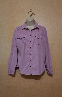 Marks & Spencer Indigo Collection Ladies Dusted Pink Corduroy Shirt - UK 12 - Image 1 of 4