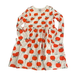 Hanna Andersson Dress Girl's 5 Pumpkin Fall Long Sleeve Printed - Picture 1 of 7