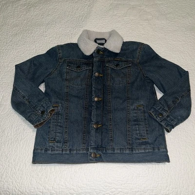 Chaqueta Wrangler Juvenil Mediana Azul Sherpa Forrada Denim Camionero Abrigo Occidental Niños Foto 1 de 4