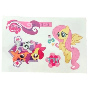 My Little Pony Temporary Tattoos Fluttershy Scootaloo Apple Pink Yellow Purple - Picture 1 of 5
