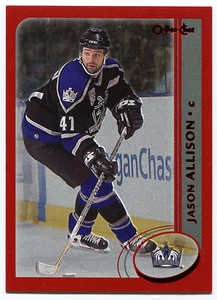 2002-03 Topps O Pee Chee Red JASON ALLISON Rare SP Los Angeles Kings OPC #/100 - Picture 1 of 2