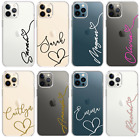 PERSONALISED CLEAR PHONE CASE NAME SILICONE COVER FOR APPLE IPHONE 13 12 XR 11 X