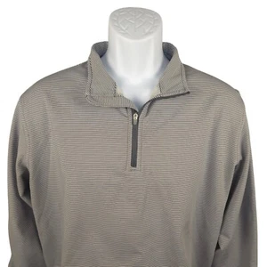 Peter Millar Perth Sugar Stripe Performance Pullover Golfing 1/4 Zip Mens Large - Picture 1 of 8