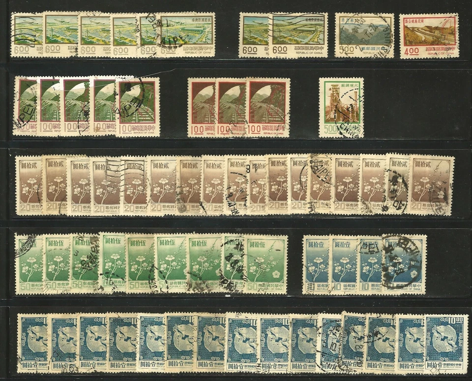 China: Lot of accumulation of stamps repeat for studies, cancellations EBCH11 - Image 1 of 1
