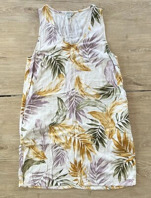 Vestido Orvis para mujer mezcla de lino sin mangas talla mediana floral hasta la rodilla funda Foto 1 de 4