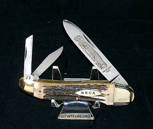 Robert Klaas Stag Humpback Whittler "Kissing Cranes" 1980 NKCA Founders Edition - Picture 1 of 12