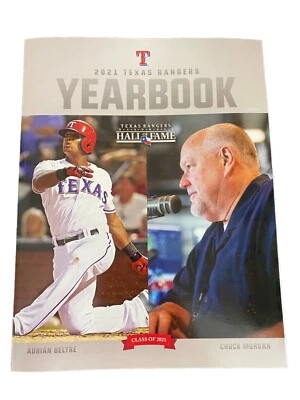 2021 Texas Rangers Yearbook Adrian Beltre Chuck Morgan Hall of Fame Program - Image 1 of 4