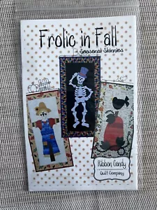 Frolic In Fall - Modelli trapunta da parete - 14"" x 18"" Skelton spaventapasseri e corvo - Foto 1 di 2