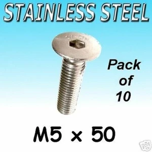 Edelstahl Senk Schrauben M5 X 50 Boot Usw. 10pk - Bild 1 von 1