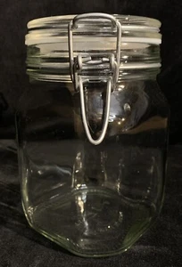 Vintage Italy Vetri Di Fidenza 1 Liters Rare Glass Jar With Bail Lid New Seal - Picture 1 of 13