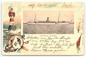 SMS Prinzregent Luitpold Steamer Lighthouse anchor German Postcard B473 - Picture 1 of 2