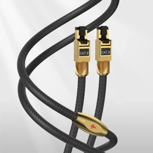 Câble Ethernet Viborg Lan 8 pur argent Cat8 RJ45 câble réseau Ethernet LAN - Photo 1/6