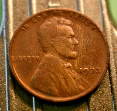 1933-P Lincoln Wheat Cent 1c with Fingerprint Error.    (#6658) - Image 1 of 2