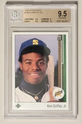 Ken Griffey Jr 1989 Upper Deck #1 Star Rookie BGS GEM 9,5 0007162451 con 10 SUB Foto 1 de 2