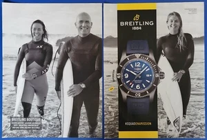 2019 (2PG) PRINT AD - BREITLING SUPEROCEAN WATCH AD.. KELLY SLATER STEPH GILMORE - Picture 1 of 1