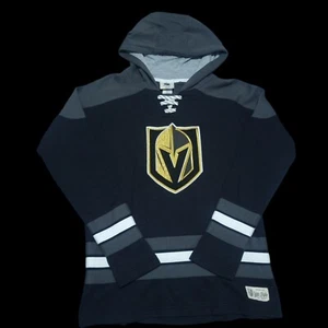 NHL Vegas Golden Knights YOUTH XL Ageless Lace-Up Pullover Hoodie Black/Charcoal - Picture 1 of 9