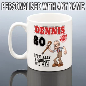 80. GEBURTSTAG TASSE Männer Lustig Geburtstag Geschenk Ihn Papa Opa 80 Grumpy Old Man Tasse - Bild 1 von 3