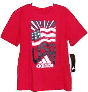 ADIDAS Boy's Red "USA" T-Shirt Size: 6 Style #AA7741 NWT $24 - Picture 1 of 4