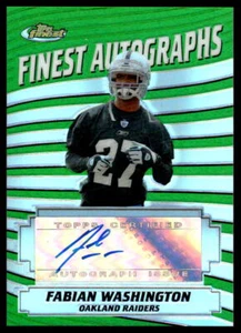 2005 Finest #FA-FW Fabian Washington FOOTBALL Oakland Raiders - Picture 1 of 2