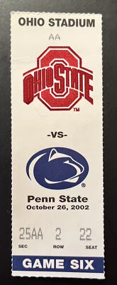 Ohio State vs Penn State 10/26/2002 Game Six College Football Ticket Stub - Image 1 of 2