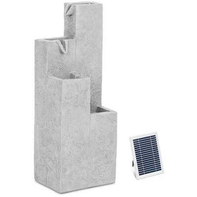 Solar Gartenbrunnen Solarbrunnen Zierbrunnen Wasserspiel 4 Säulen LED 300 l/h - Bild 1 von 4