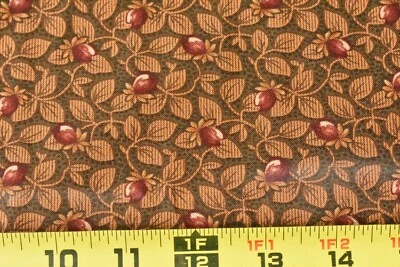 24" Long, Red Brown Calico on Brown/Moda/Kansas Troubles/Wrapped in Paisley,V568 - Image 1 of 4