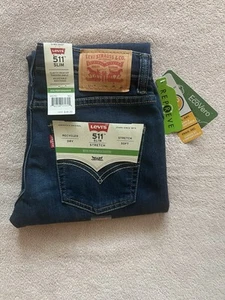 Levi's 511 Slim Fit Stretch Eco Performance Jeans Boys Size 12 Reg 26x27 - NWT - Picture 1 of 11