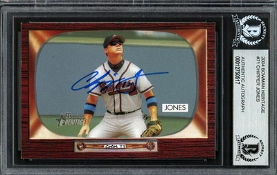 Chipper Jones Signed 2003 Bowman Heritage Card 71 Braves Beckett #12750517 - Image 1 of 2