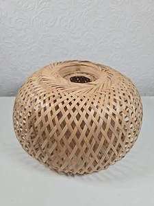 Vintage Wicker Ceiling Lampshade Rattan Boho 15 Cm By 30 Cm - Picture 1 of 7
