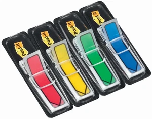 Post-It Index Flags Arrow Tabs 12 mm (24 of Each Colour) - Green/Yellow/Blue/Red - Picture 1 of 5