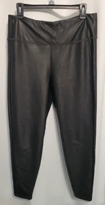 Pantalones de imitación de cuero Athleta talla grande negros elásticos ajustados al tobillo - Imagen 1 de 7