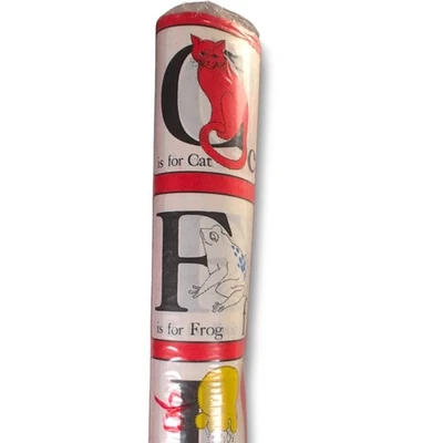 Vintage Cost Plus Alphabet Animals Gift Wrap Sheets NOS Kids Decor Paper Japan - Image 1 of 4