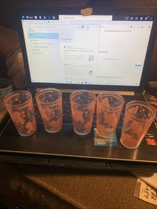 Hazel Atlas Pink Elephant, Juice Or Shot Glass Set Of 5 - Picture 1 of 5