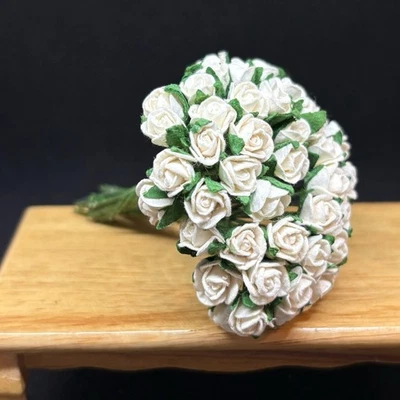 50pcs.7mm. Flor de rosa de papel morera, flor de papel artesanal Foto 1 de 2