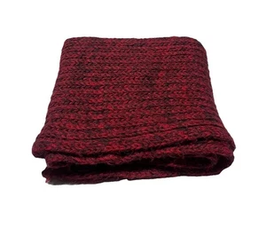 Sciarpa Gap Maglia Rosso Nero Rettangolo Accogliente Vacanze Inverno Autunno Cottage Caldo OS - Foto 1 di 8