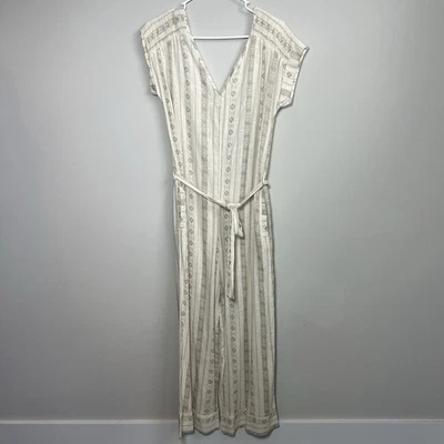 Mono sin mangas Monteau Los Angeles talla mediana mezcla de lino cinturón beige playa Foto 1 de 4