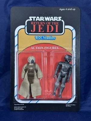 Pack de 2 Kenner 4-LOM Zuckuss Star Wars Return Of The Jedi de colección personalizados Foto 1 de 4